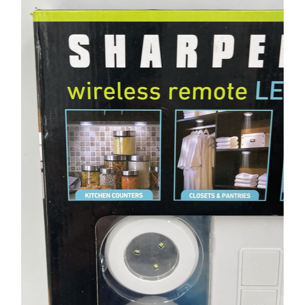 Sharper Image Wireless Remote LED 4 Light Puck Light Set New in Package NIP - Picture 6 of 9